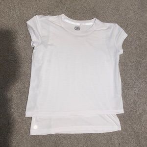 Athleta Girl White Double Layered Shirt M/8-10